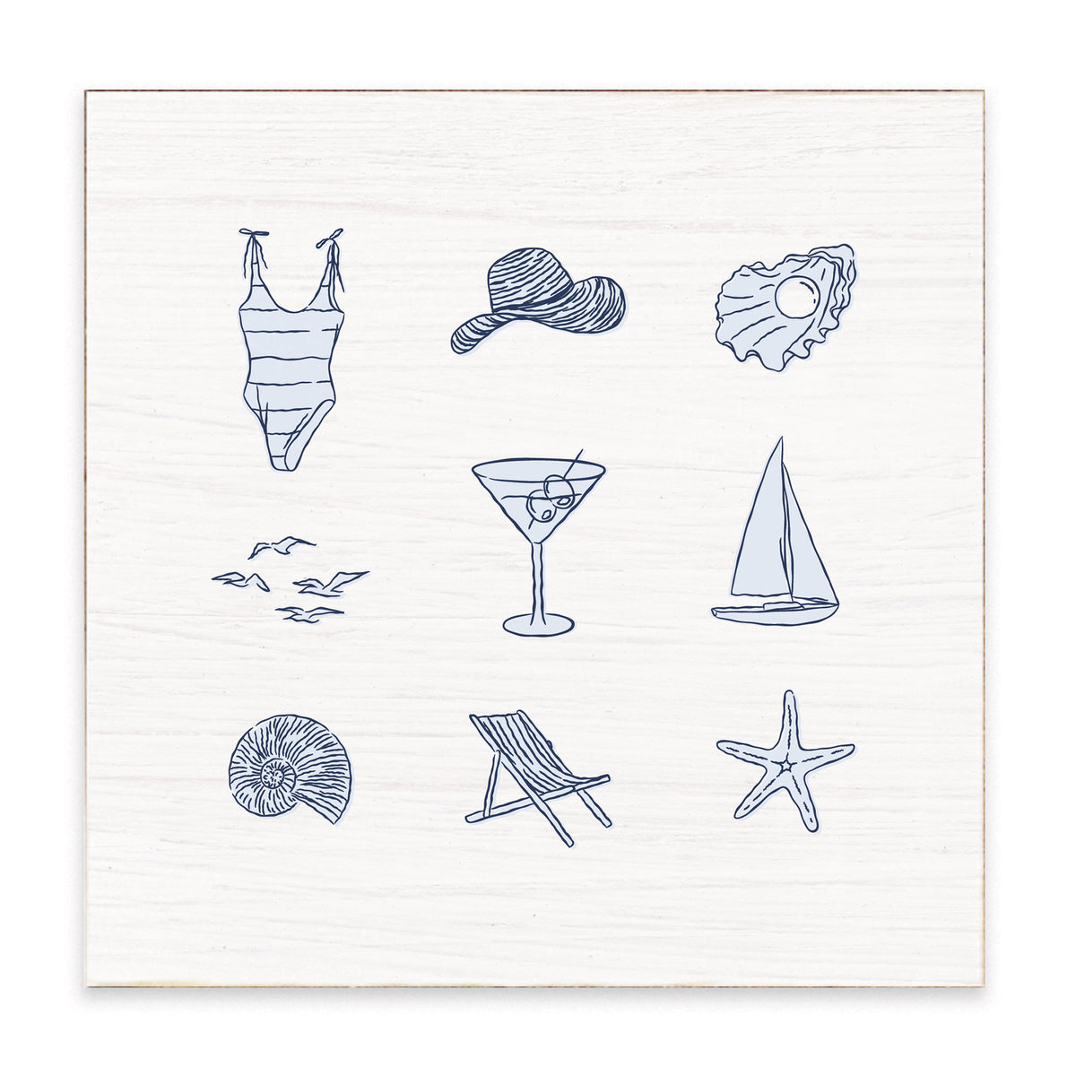Coastal Icons Block Square