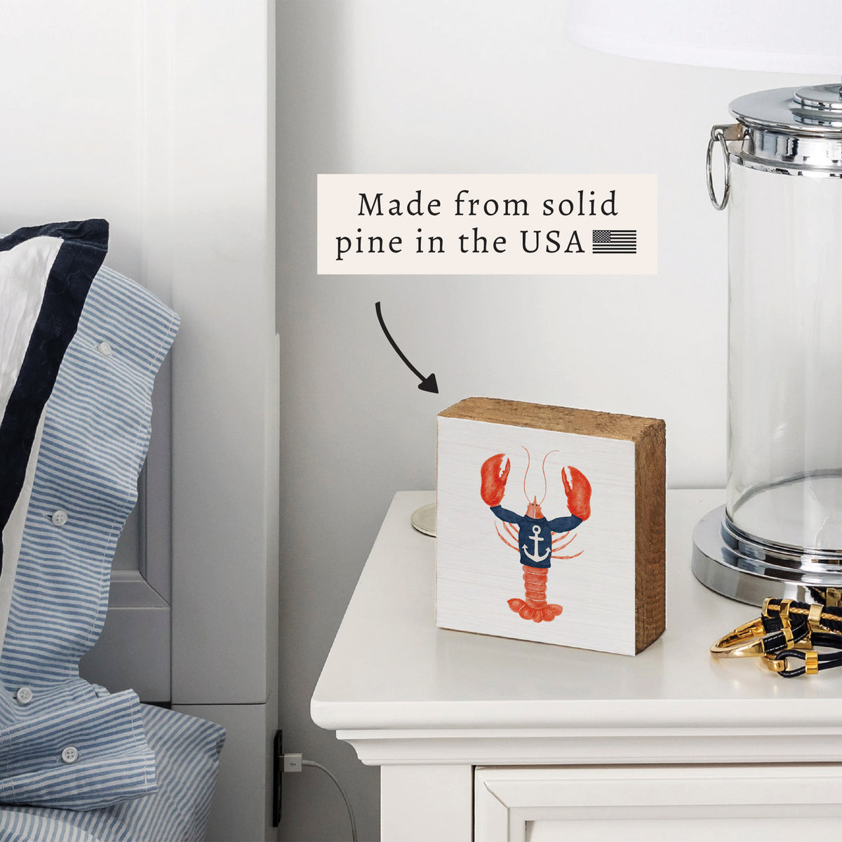 Nautical Lobster Block Sign