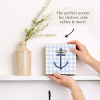 Gingham Anchor Block Sign