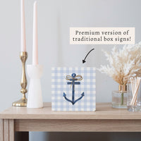 Gingham Anchor Block Sign