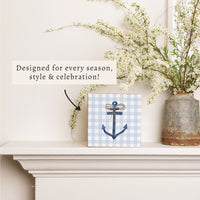 Gingham Anchor Block Sign