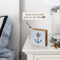 Gingham Anchor Block Sign
