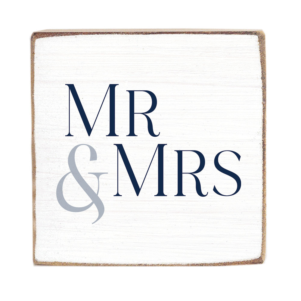 Mr & Mrs White/Navy Block Sign
