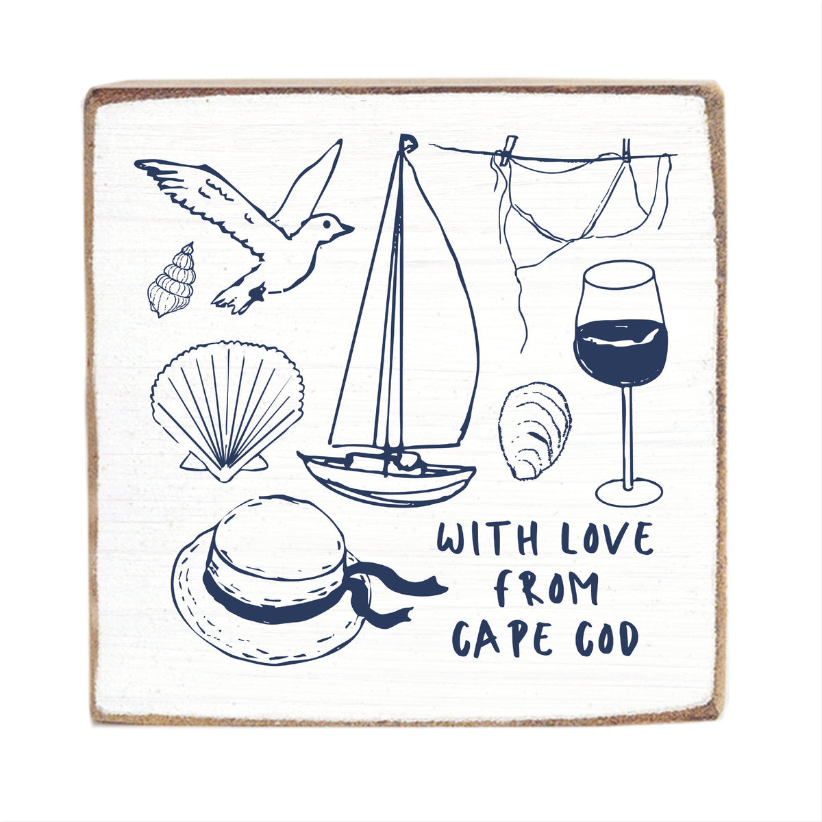 With Love From Cape Cod Icon Block Sign