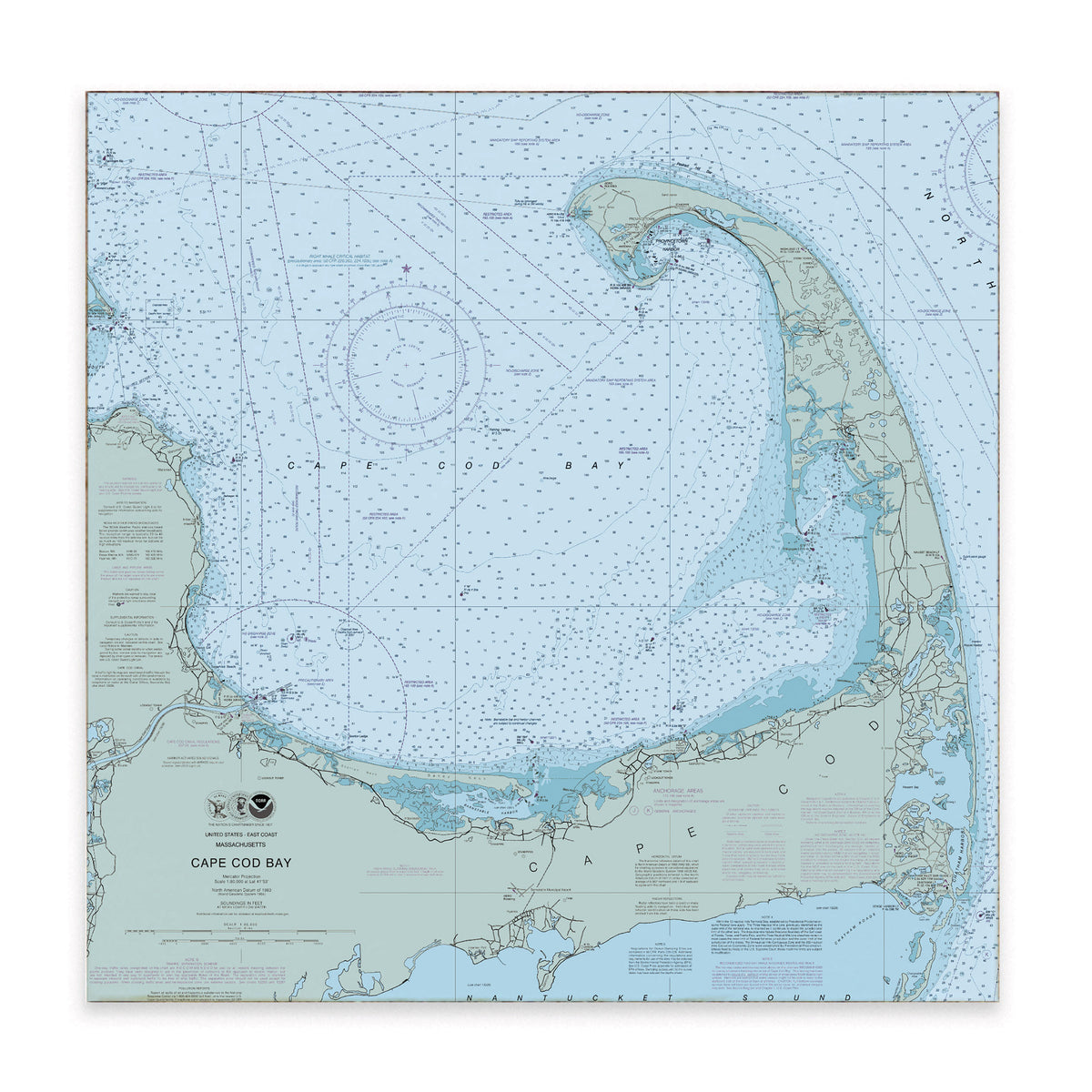 Cape Cod Map Block Sign
