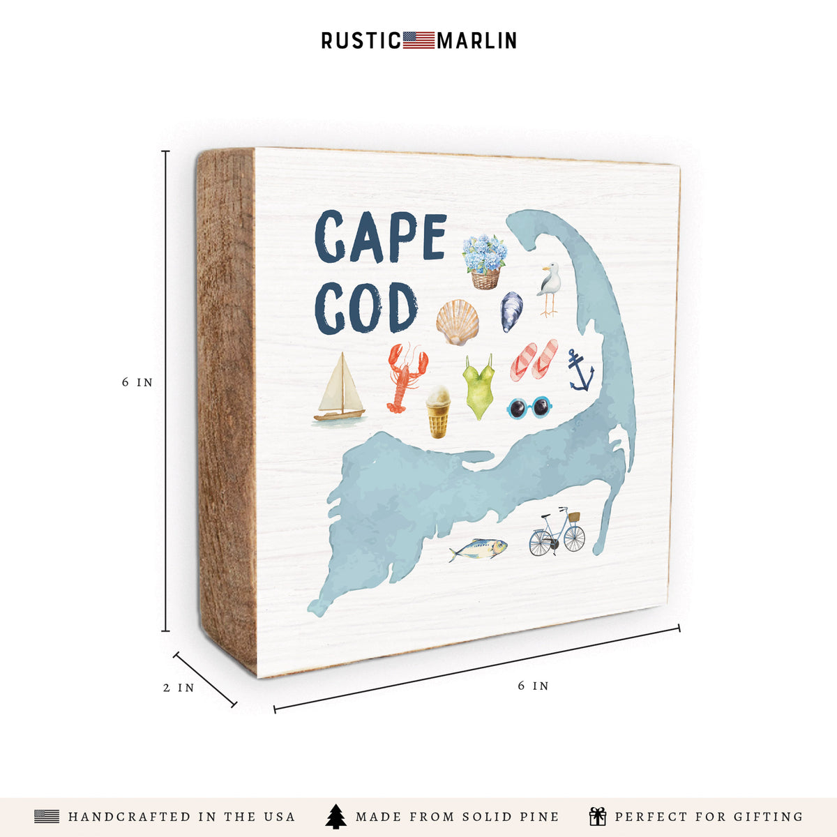 Cape Cod Icons Block Sign