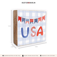 USA Gingham Block Sign