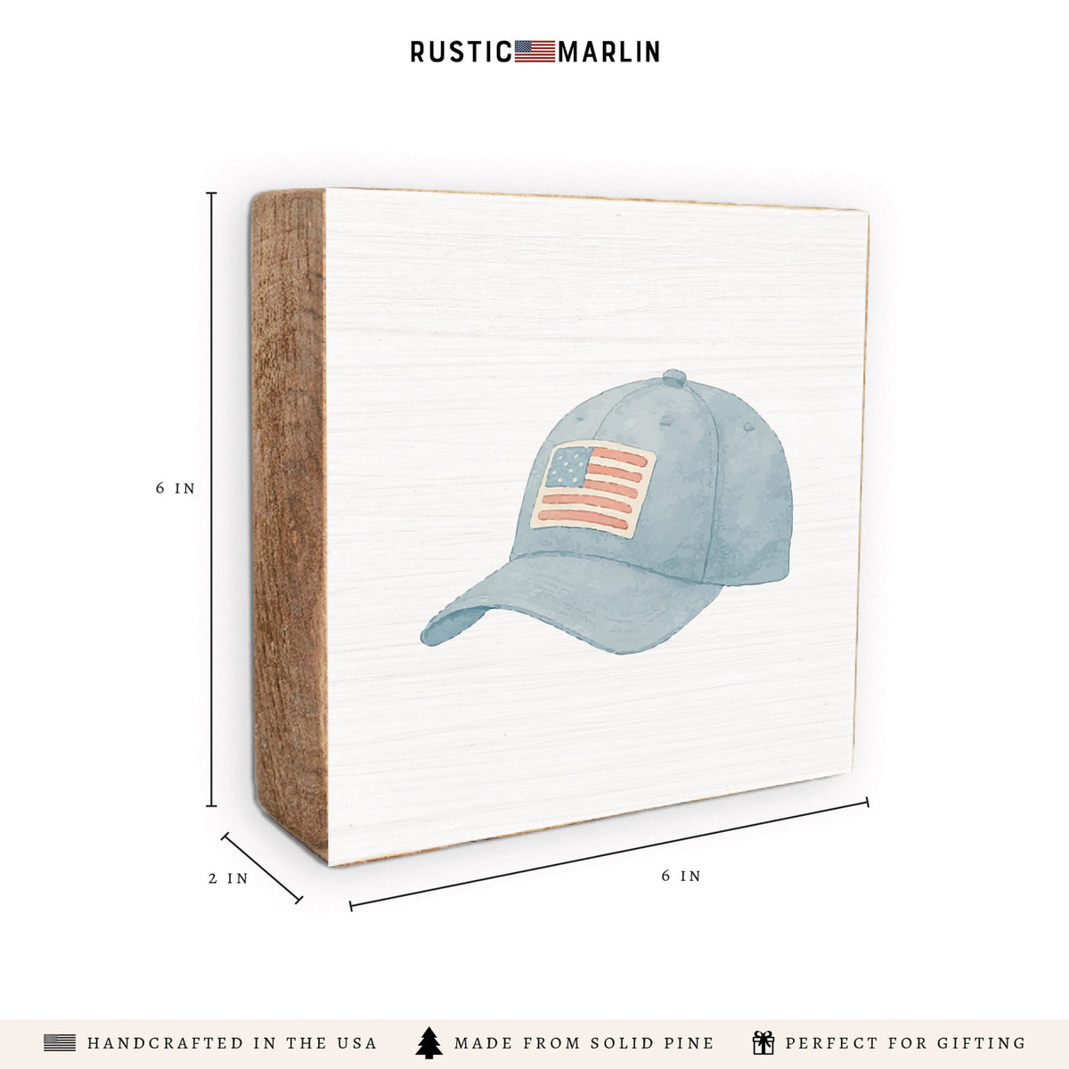American Flag Hat Block Sign