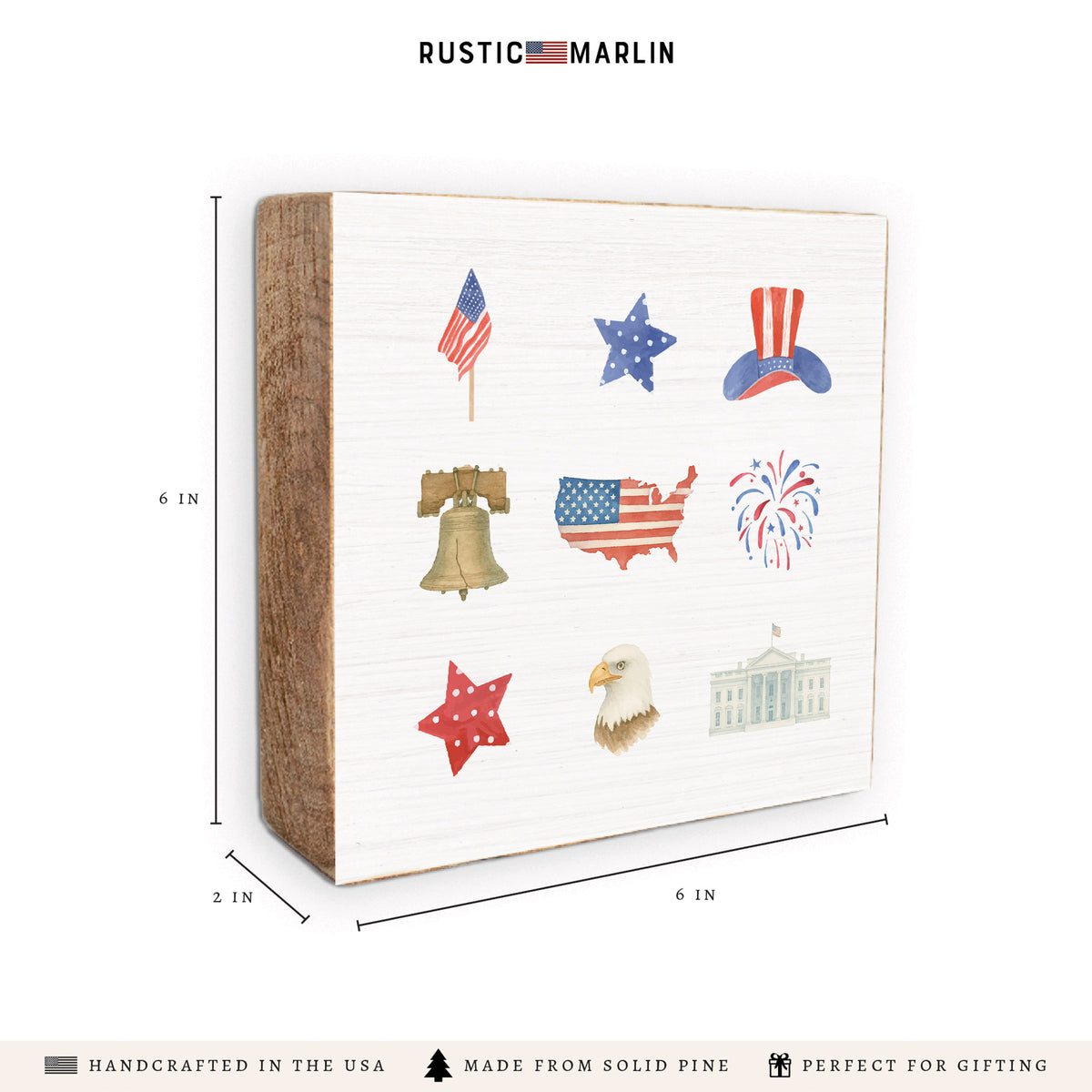 USA Icons Block Sign