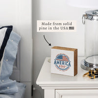 America Land Of The Free 250 Block Sign