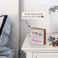 Happy Birthday America Block Sign