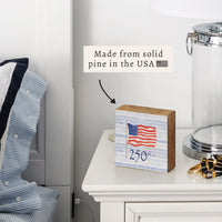 America 250 Flag Block Sign