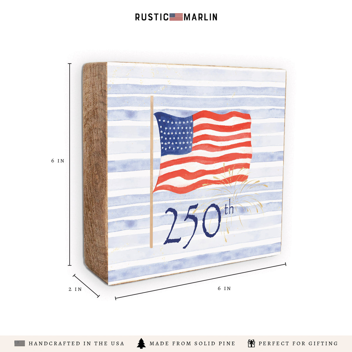 America 250 Flag Block Sign