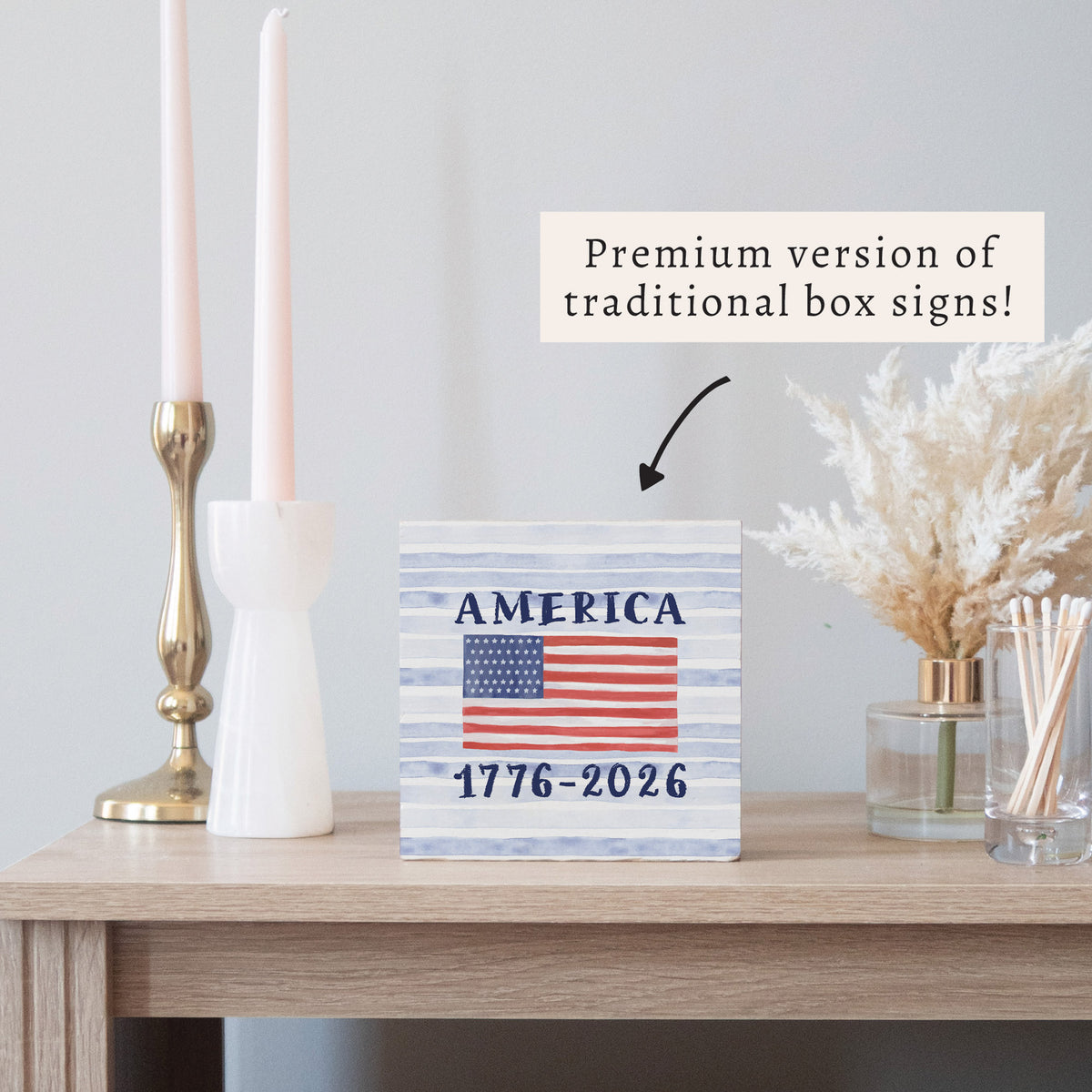 America Flag 1776-2026 Block Sign
