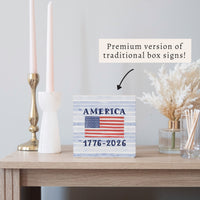 America Flag 1776-2026 Block Sign