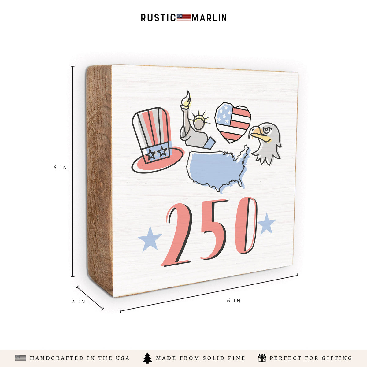America 250 Icons Block Sign