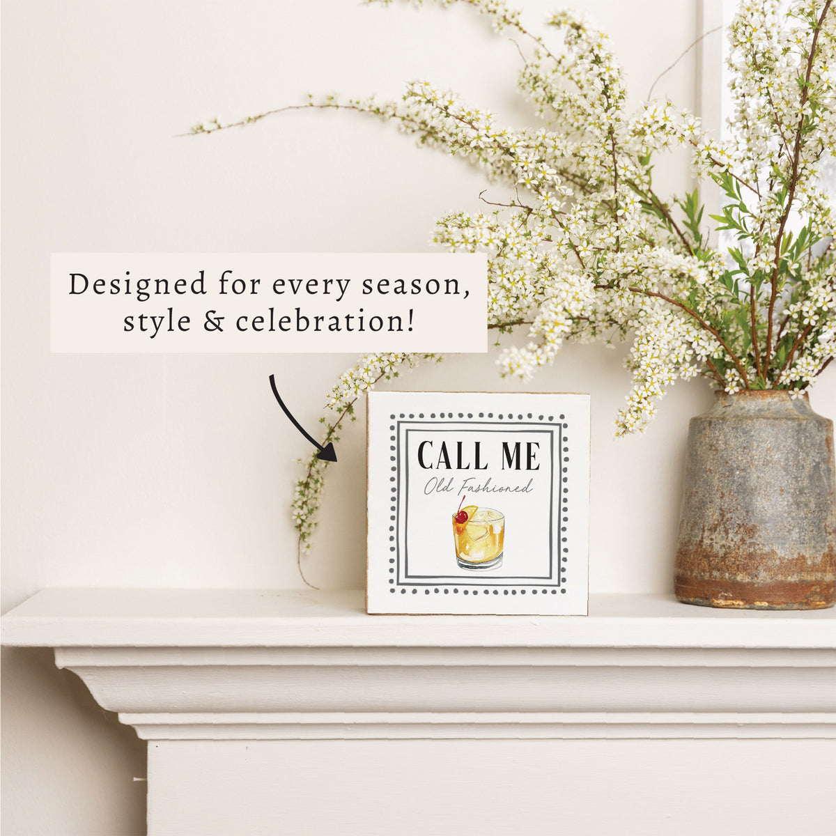 Call Me Old Fashioned Framed Block Sign