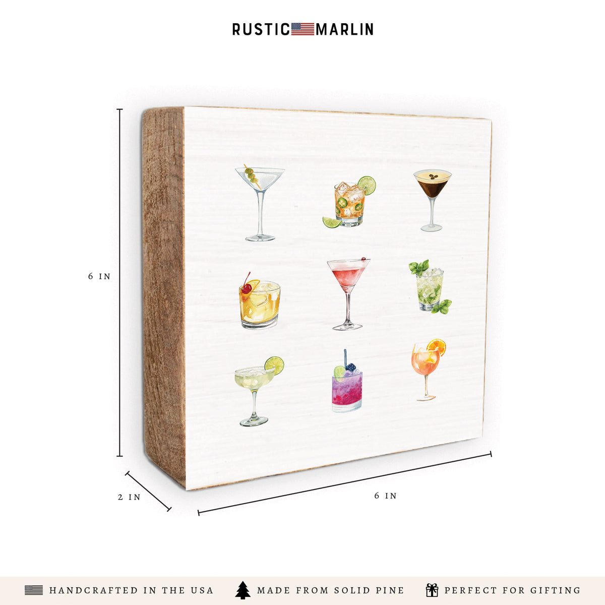 Cocktails Block Sign