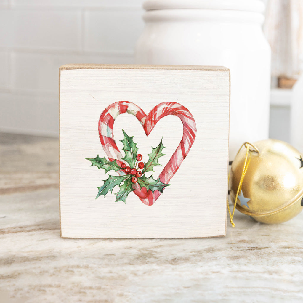 Christmas Heart Candy Square Block