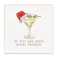 Santa Martini Block Sign
