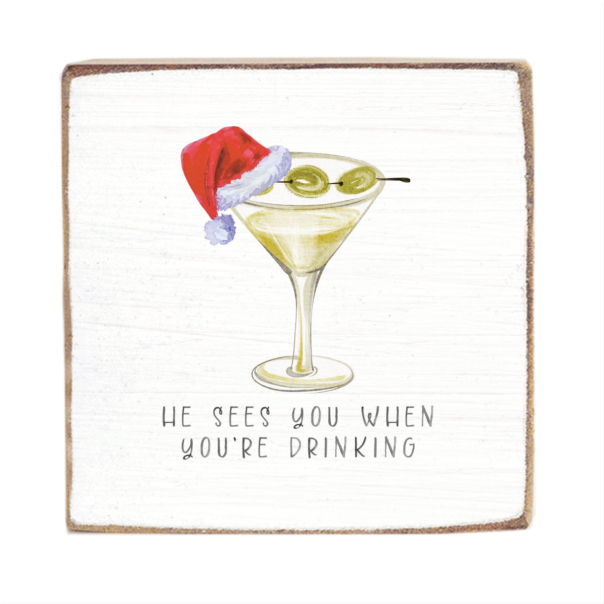 Santa Martini Block Sign
