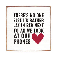 Look At Our Phones Wood Block