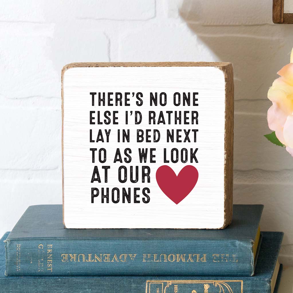 Look At Our Phones Wood Block