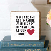 Look At Our Phones Wood Block