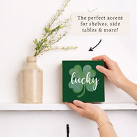 Lucky Shamrock Block Sign
