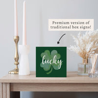 Lucky Shamrock Block Sign