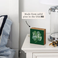 Lucky Shamrock Block Sign