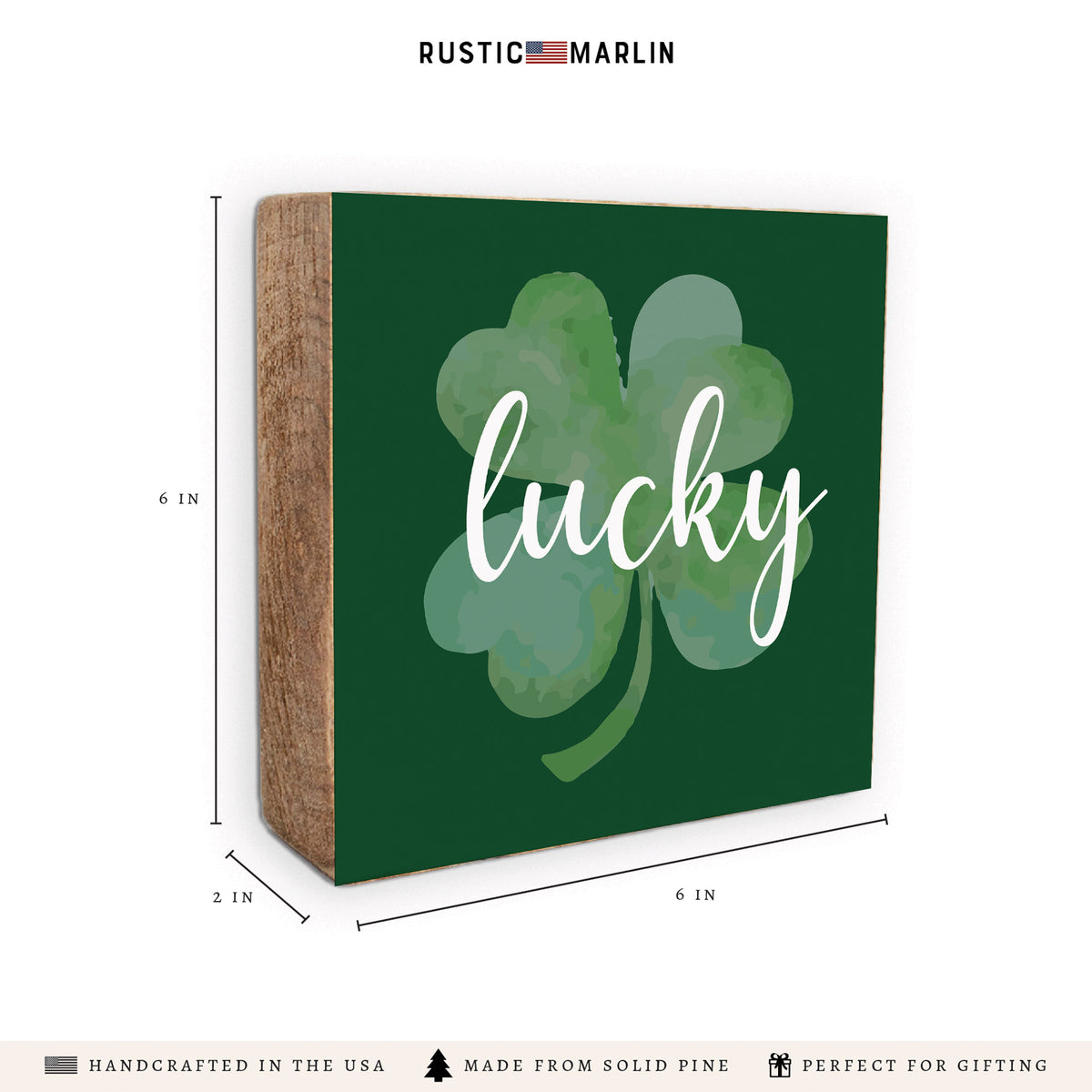 Lucky Shamrock Block Sign