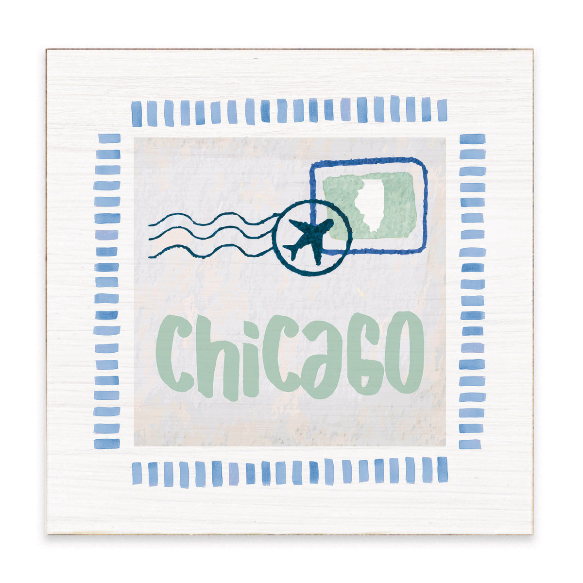 Chicago Postcard Block Sign