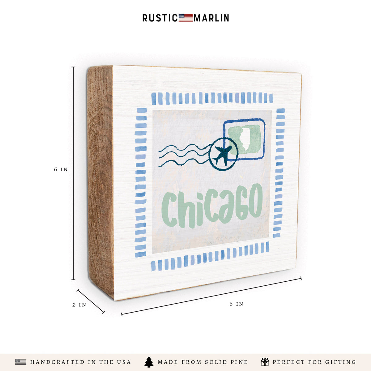 Chicago Postcard Block Sign