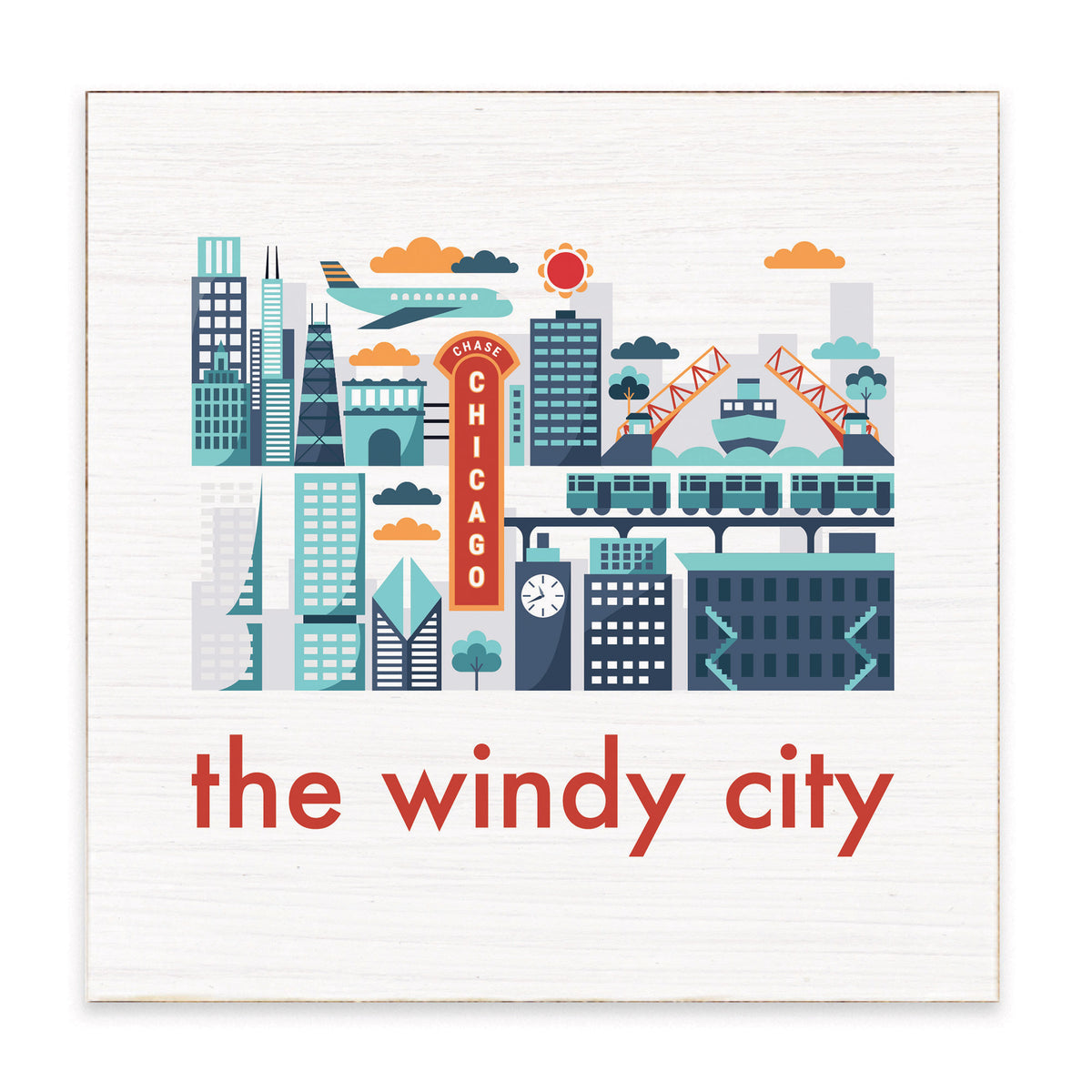 Chicago The Windy City Block Sign