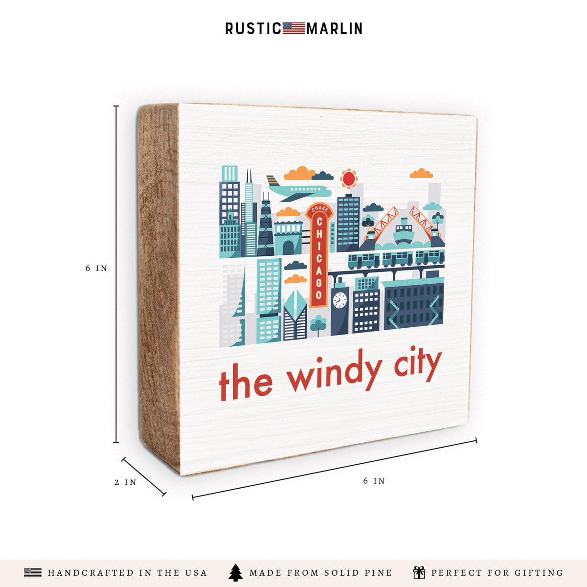 Chicago The Windy City Block Sign