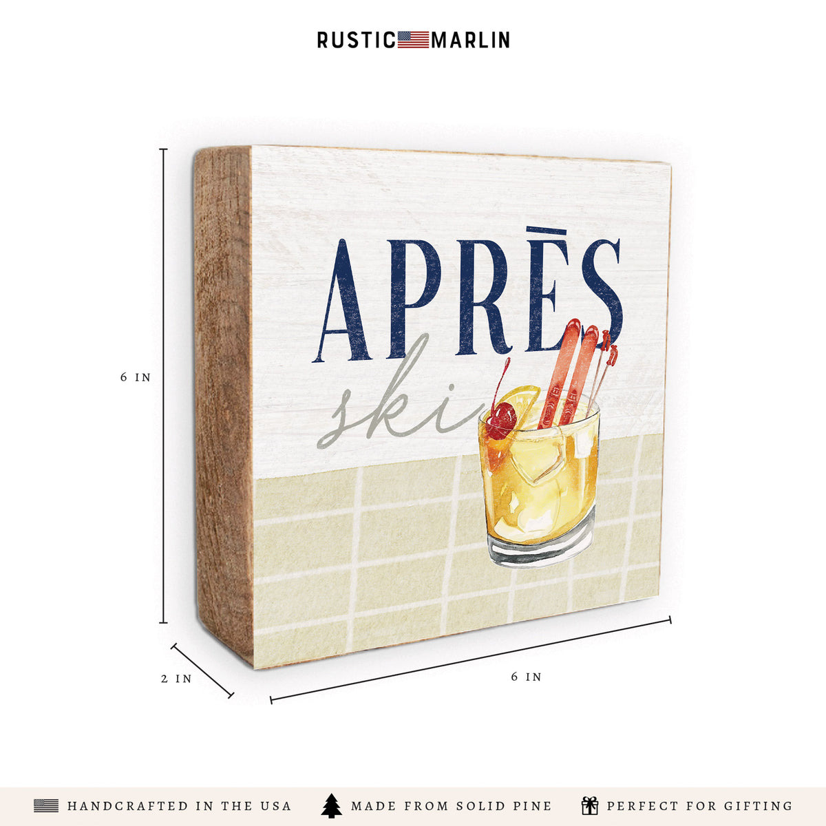 Apres Ski Cocktail Block Sign