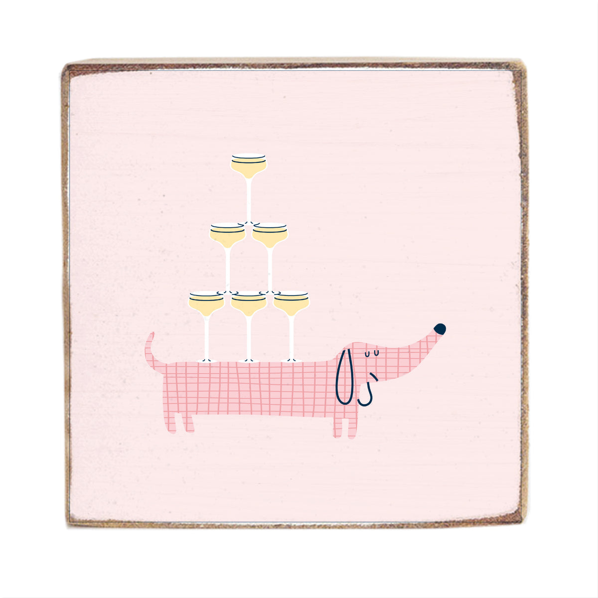 Wine-Loving Pup Block Sign