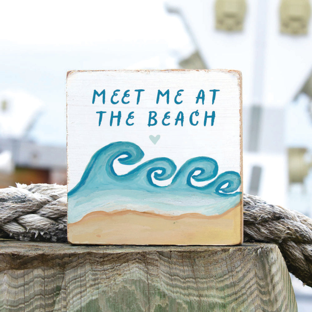 Beach Waves Block Sign