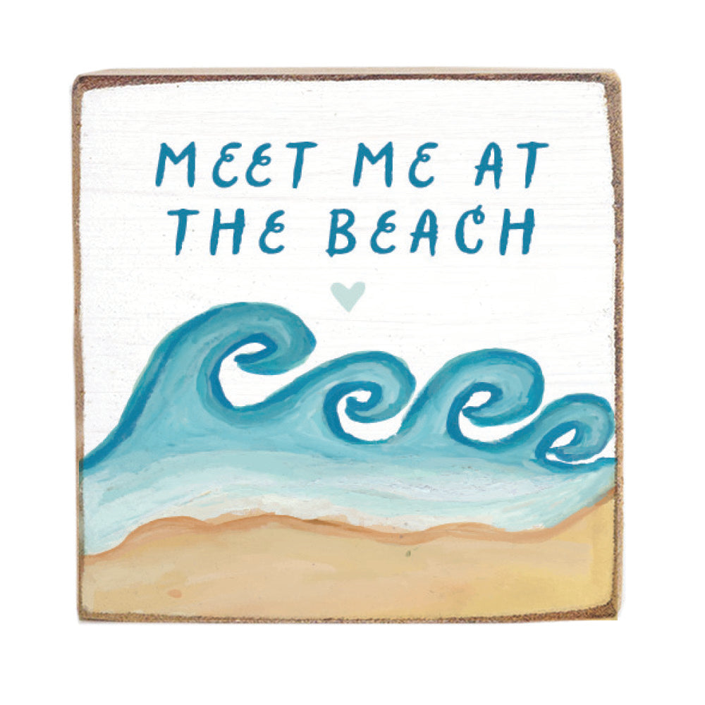 Beach Waves Block Sign