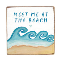 Beach Waves Block Sign