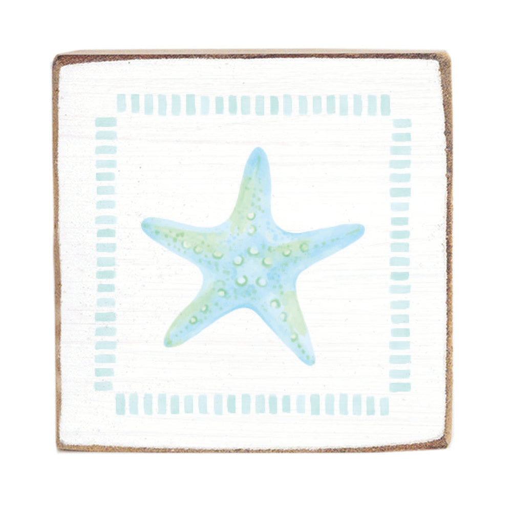 Seafoam Starfish Block Sign