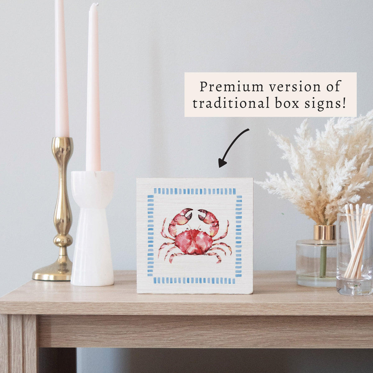 Stitched Crab Block Sign