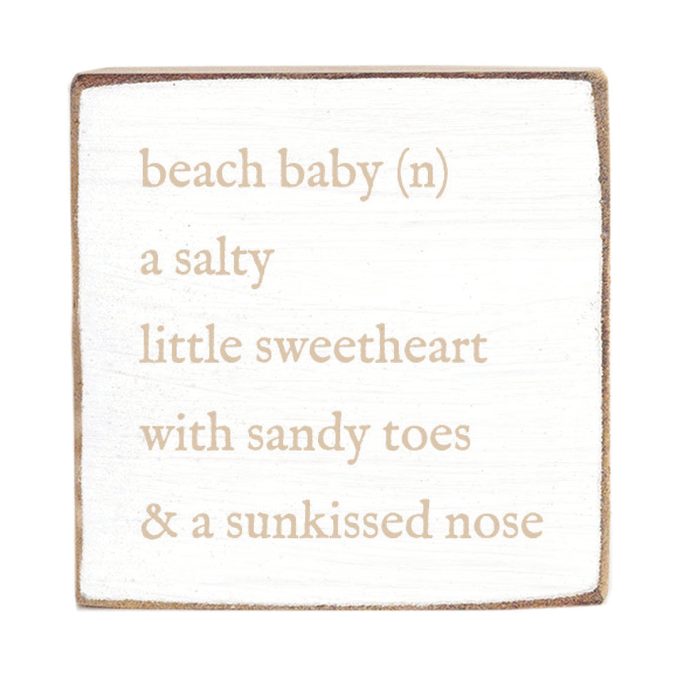 Beach Baby Definition Block Sign