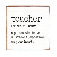 Teacher Definition Square Block Sign