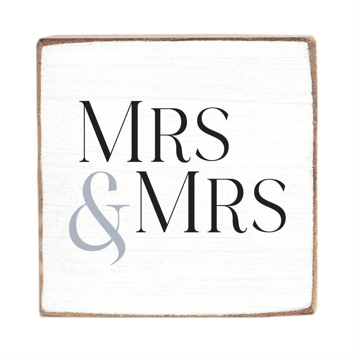 Mrs & Mrs Square Block Sign