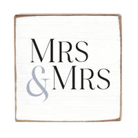 Mrs & Mrs Square Block Sign