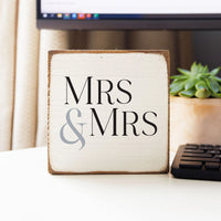 Mrs & Mrs Square Block Sign