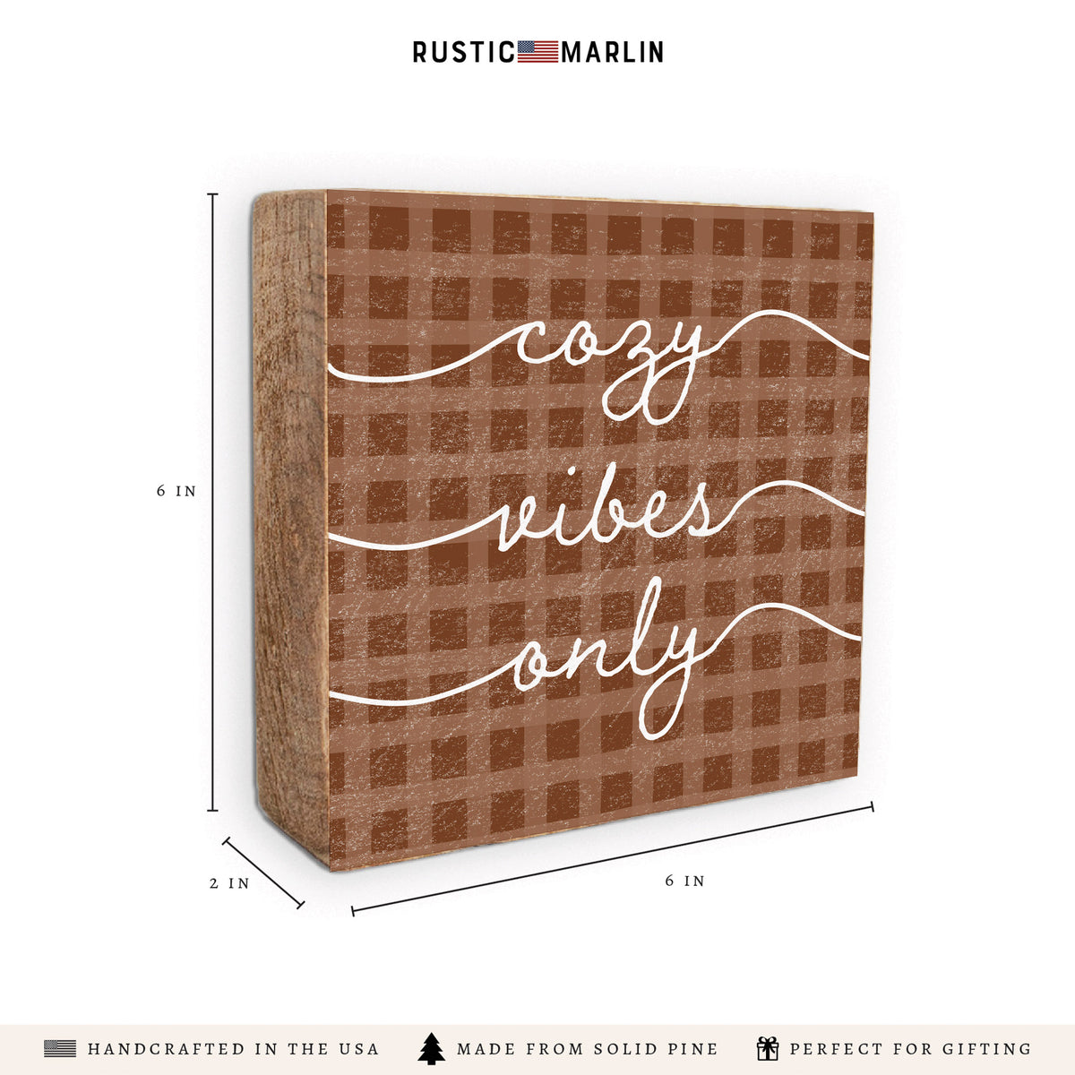 Cozy Vibes Only Block Sign