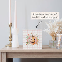 Floral Pumpkin Block Sign